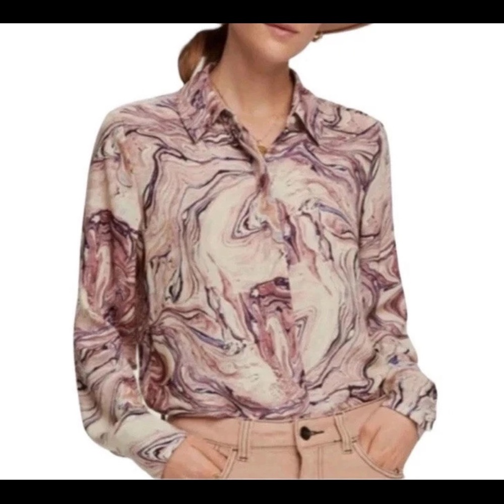 Marble Print Scotch & Soda Starwatcher Marbled Long Sleeve Shirt